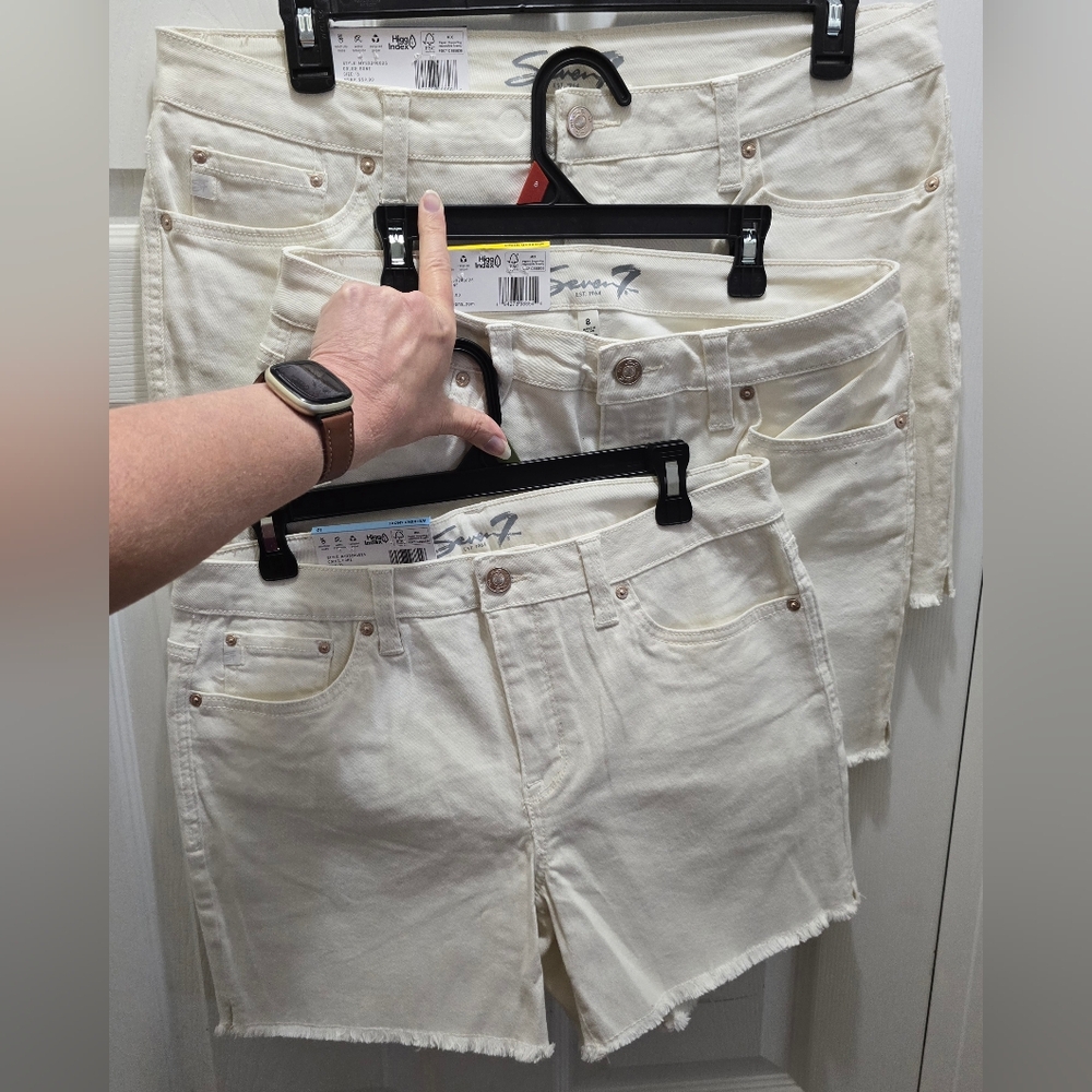 Seven7 Cream Denim Shorts, 3 Sizes Available 16, 10 Or 8, Price Is For 1.